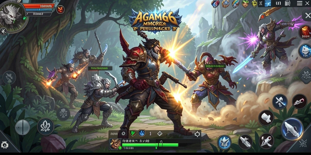 Screenshot gameplay <strong>AGAM66</strong> dengan visual fantastis dan pertarungan epik.