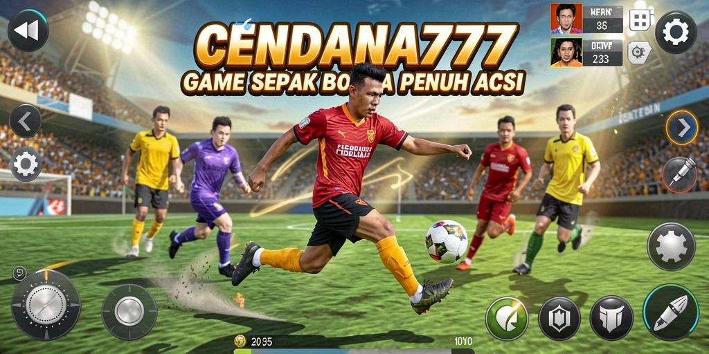 Tampilan menegangkan saat pertandingan sepak bola dalam CENDANA777.