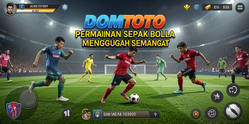 Tangkapan layar menunjukkan aksi mendebarkan dalam <strong>DOMTOTO</strong> dengan gameplay sepak bola yang intens.