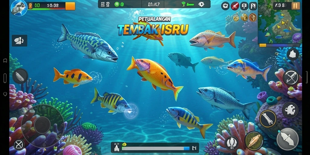 Tampilan gameplay menembak ikan yang menakjubkan di FO8.