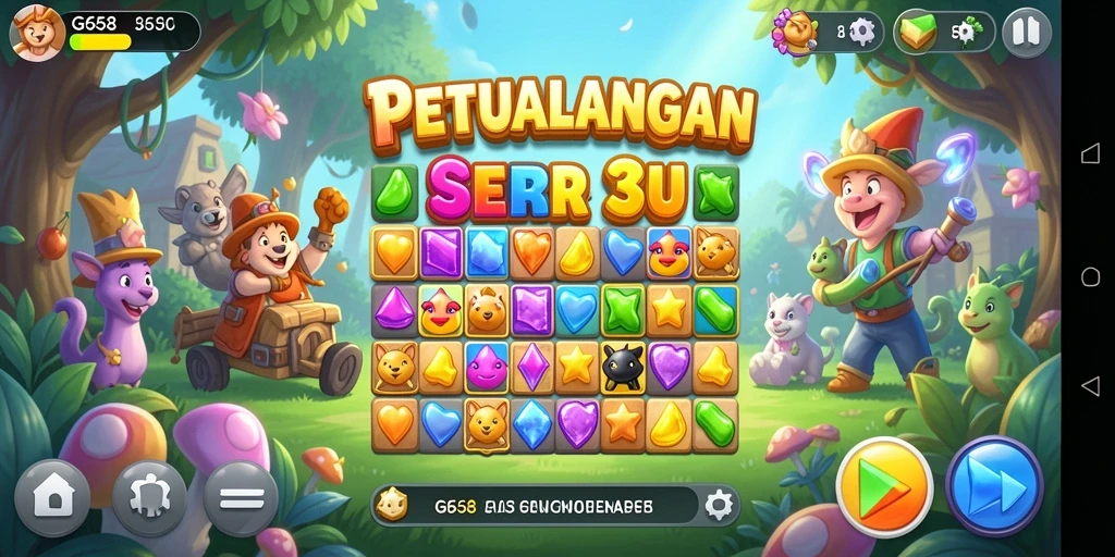Tampilan gameplay G668 yang seru dalam Match-3.