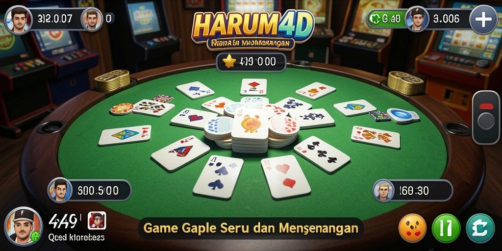 Tampilan gameplay Gaple yang menegangkan di HARUM4D.