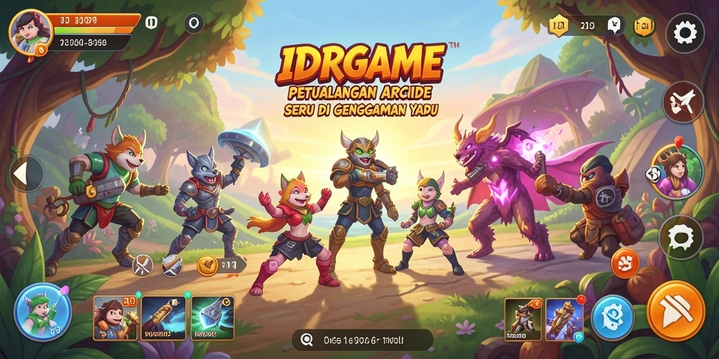 Tangkapan layar utama IDRGAME menampilkan keseruan gameplay arcade yang menarik.