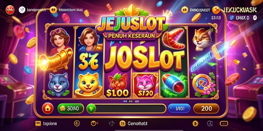 Tampilan gameplay JEJUSLOT yang penuh warna dan dinamis.