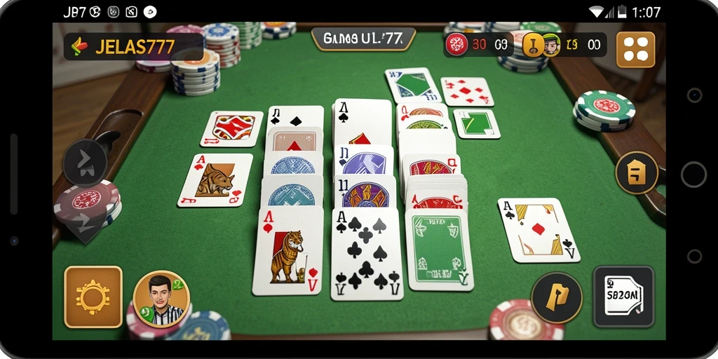 Tampilan gameplay seru dari JELAS777 dalam permainan Gaple.