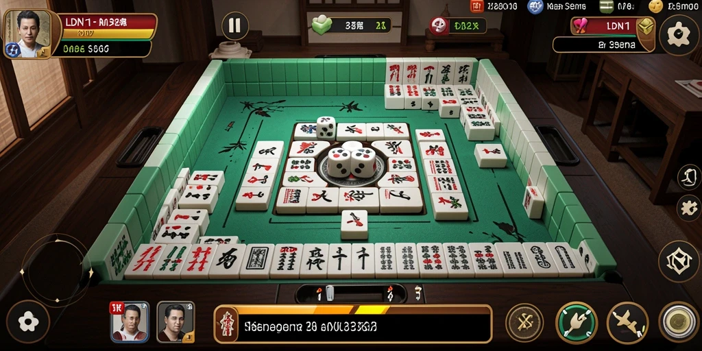 Screenshot LDN11 menampilkan gameplay Mahjong yang menarik dan penuh tantangan.