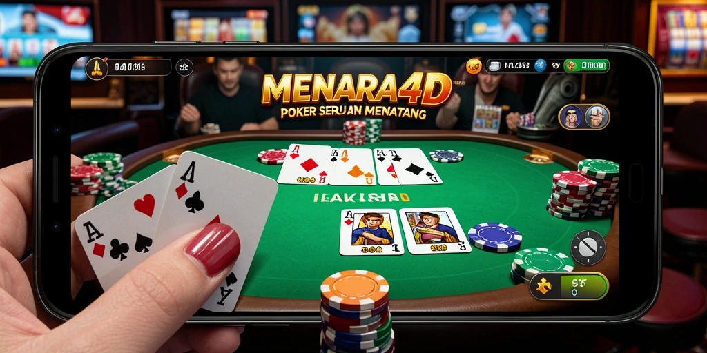 Tampilan game MENARA4D dengan gameplay Poker yang seru dan interaktif.