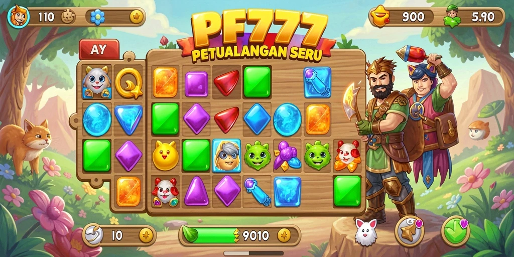 Tangkapan layar gameplay PF777 yang penuh warna dan menantang.