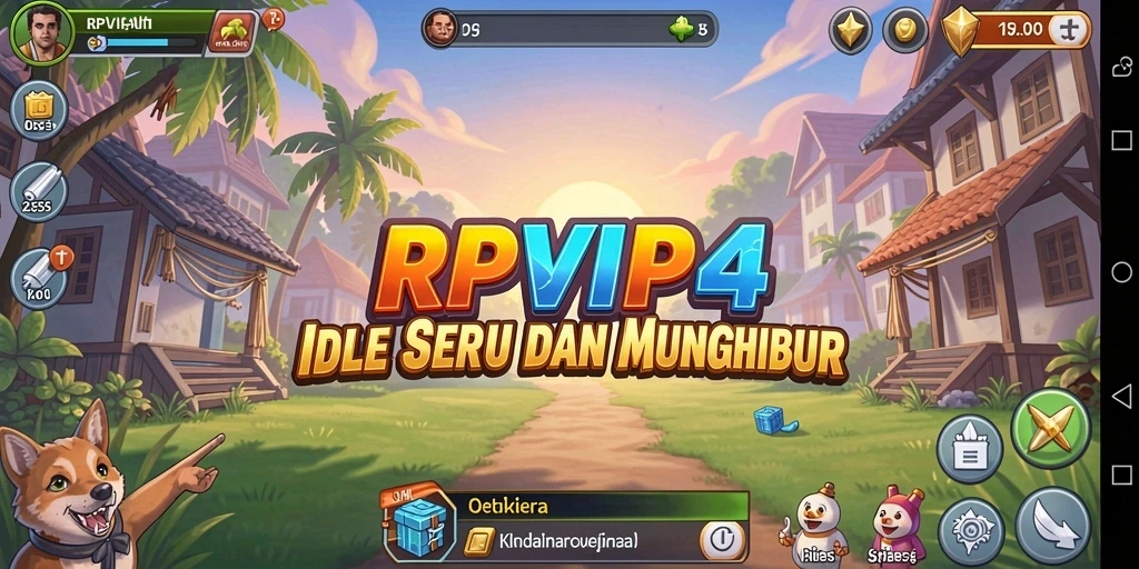 Tampilan gameplay RPVIP4 yang menampilkan manajemen sumber daya Idle.