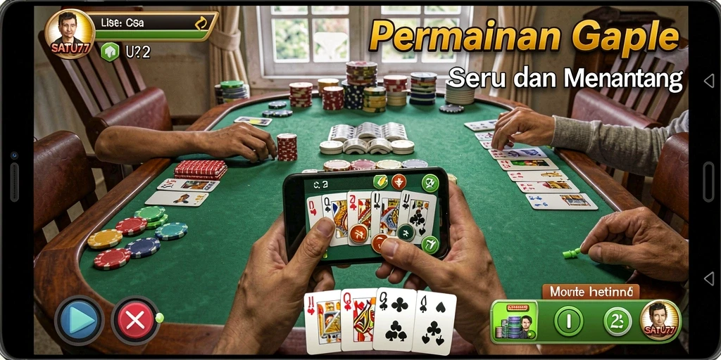 Tampilan gameplay Gaple yang mengasyikkan dan interaktif.