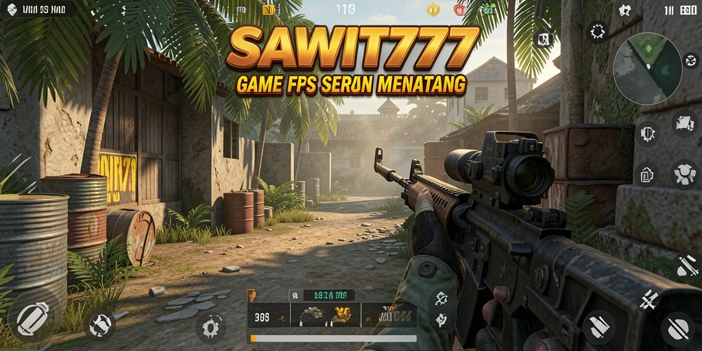 Screenshot gameplay seru dari SAWIT777 di medan perang FPS.
