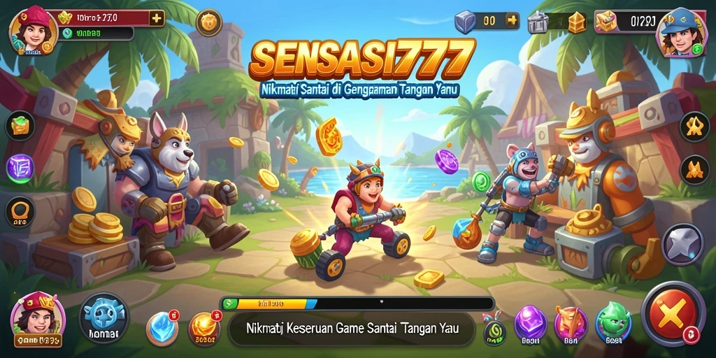 Screenshoot dari gameplay SENSASI777 yang penuh warna dan interaktif.