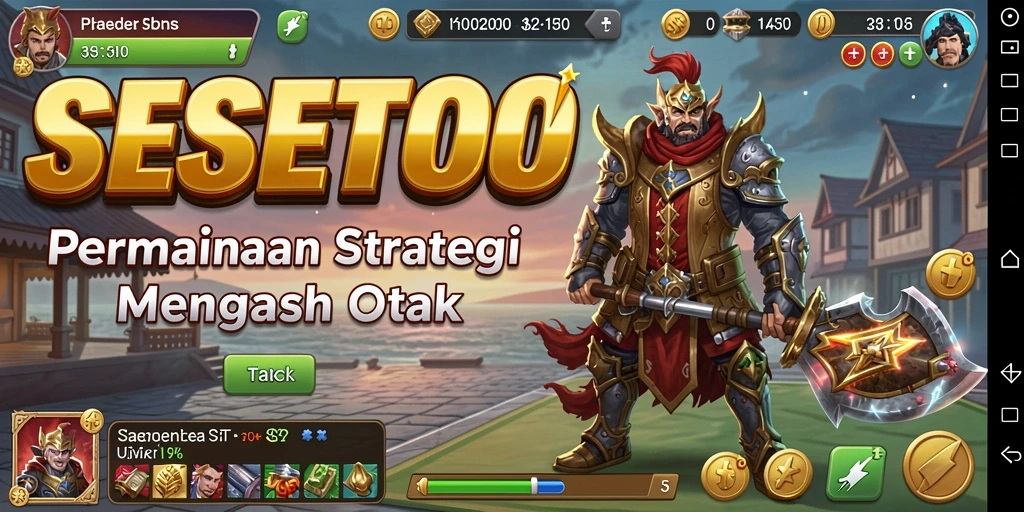 Screenshot gameplay SESETOTO yang menampilkan pertempuran strategis.