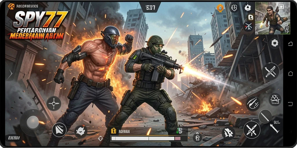 Gameplay SPY77 penuh aksi dan intensitas.