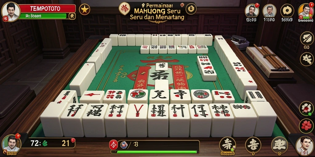 Tampilan gameplay Mahjong yang seru dan menantang di TEMPOTOTO.