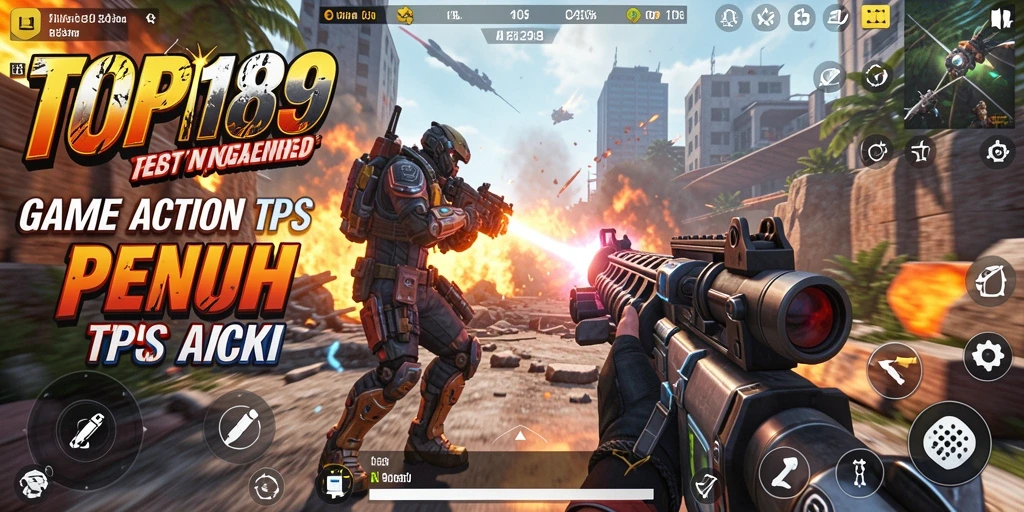 Tampilan menarik dari gameplay action TPS dalam TOPI189.