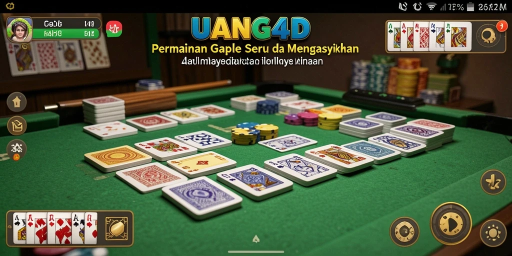 Screenshot UANG4D menampilkan momen seru bermain Gaple.